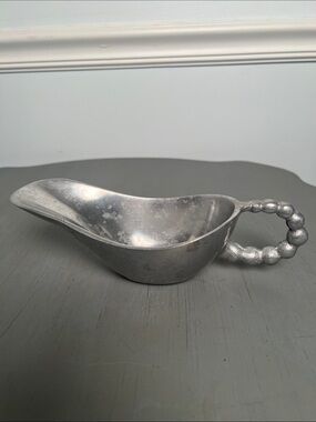 8oz aluminum Gravy Boat with Beaded Handle. Use for nuts or candies. Lightweight